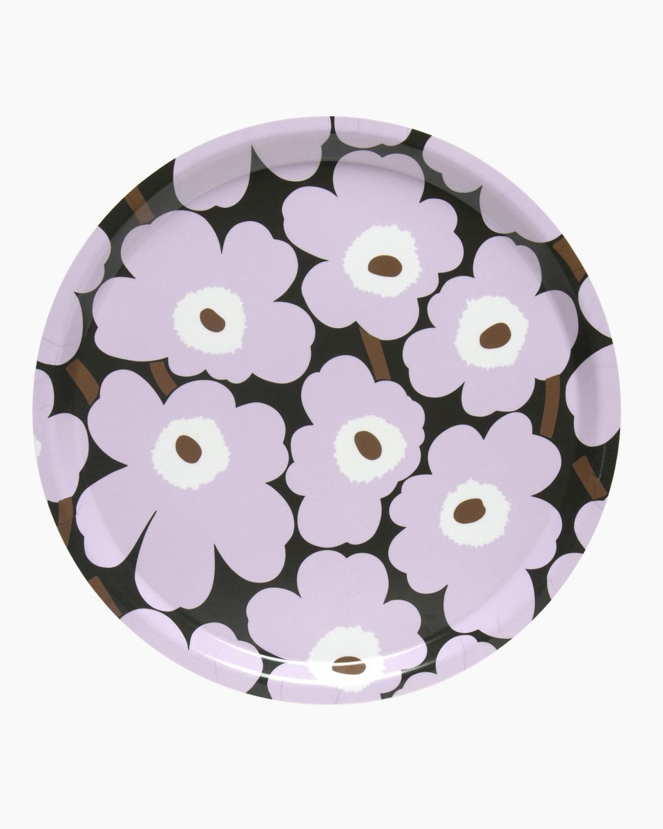 Marimekko Mini Unikko Tarjotin Tummanvihreä Vaaleanpunainen Ruskea 31 Cm -  Keittiö